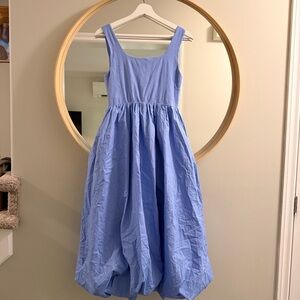 LUSH Blue Ribbed Bubble Hem Midi Dress Fit & Flare